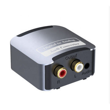 Newest  Digital Optical Coaxial to Analog RCA L/R Audio Converter Adapter with 3.5mm port Toslink Cable and USB Power Cable